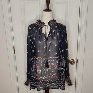 CAbi Enjoy Blouse Navy 5784 Size M